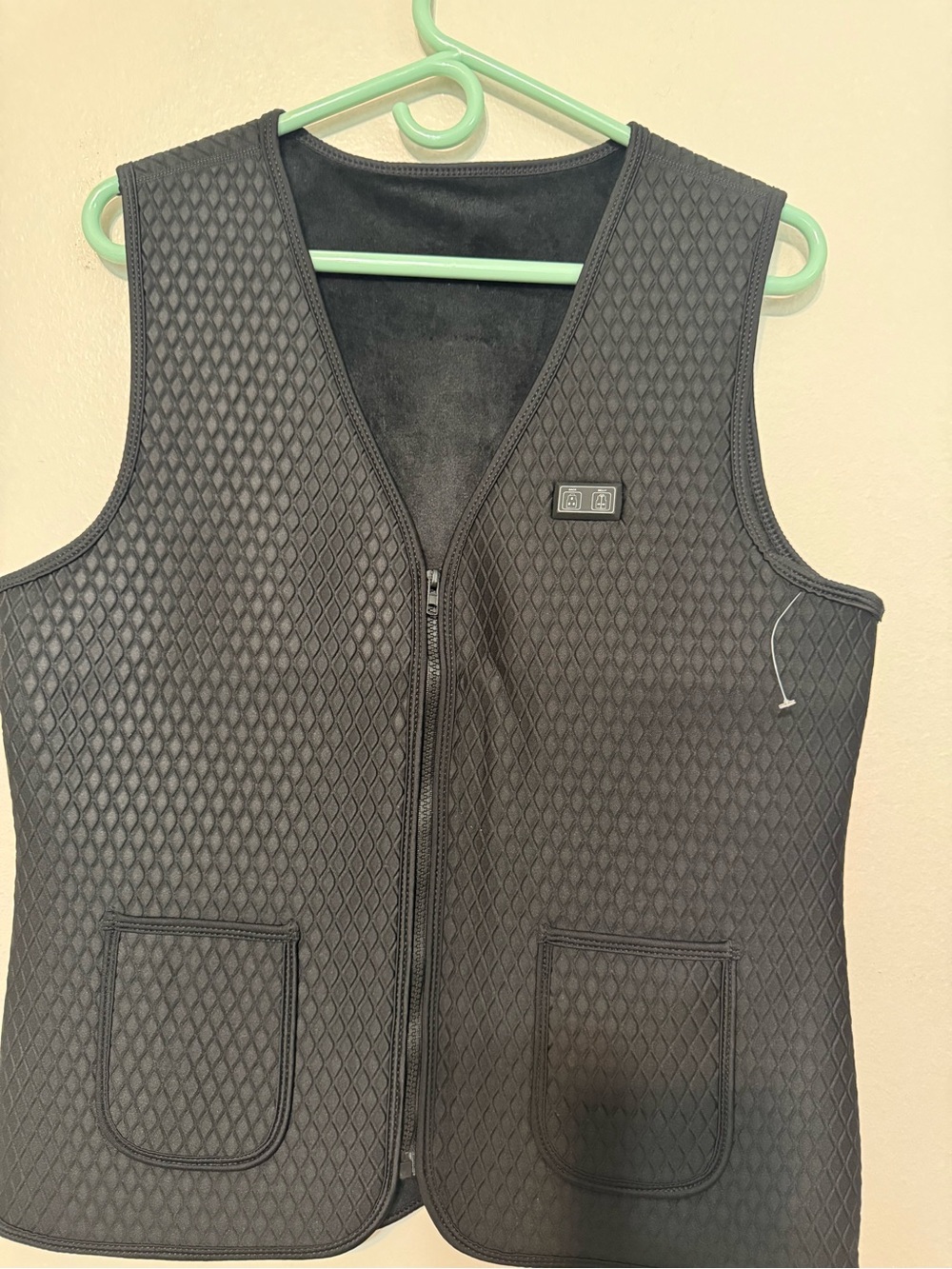 Men's Quilted Black Zip Vest